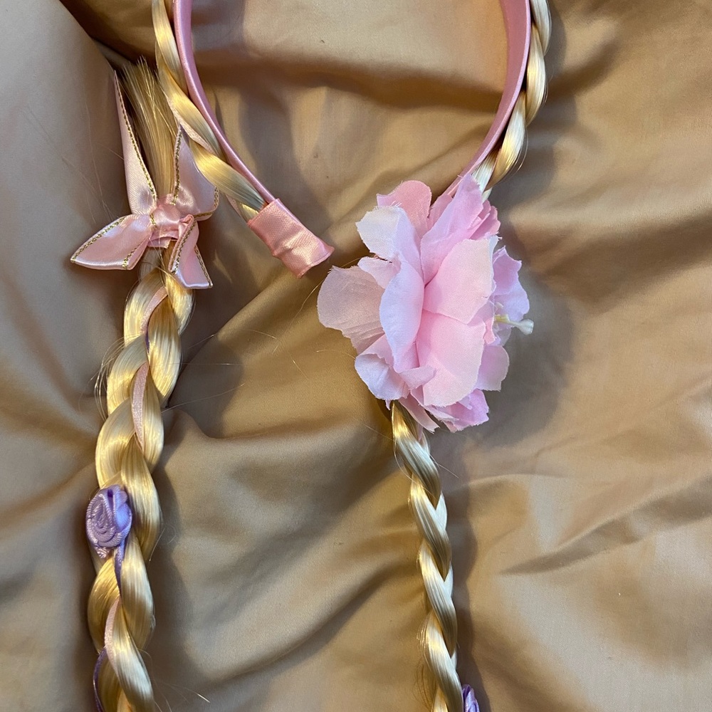 Disney Rapunzel hair on headband. Adorable.